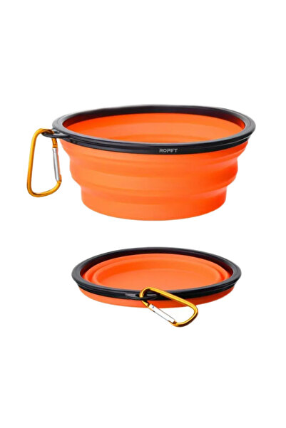 Ropet Collapsible silicone bowl for dog/cat used for water/food, 0.45L, Orange