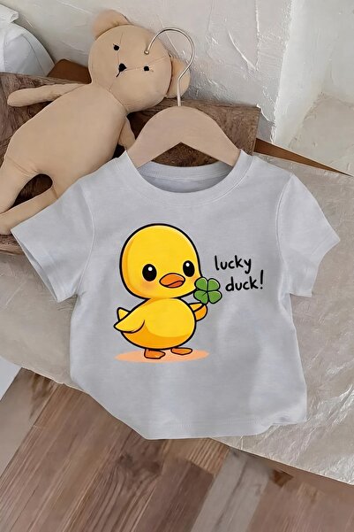 E-ROMA تي شيرت للأطفال من الجنسين من لاكي داك 3GH4