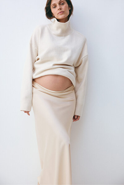 H&M MAMA Yırtmaçlı Saten Etek