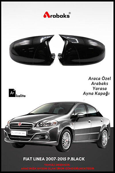 Arabaks FIAT LINEA 2007-2015 P.BLACK Yarasa Ayna Kapağı 2'li Takım (MUGEN TİP...