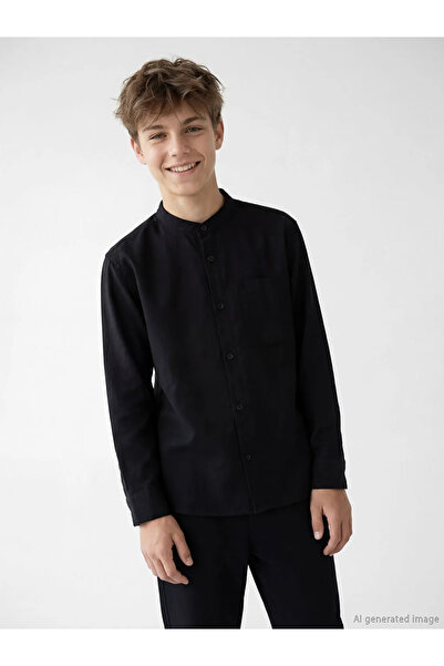 LC Waikiki Lcw Kids Black Judge Collar Boy's Shirt