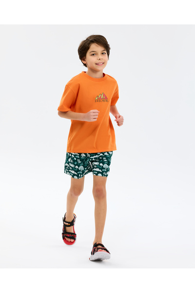 SKECHERS B 5 Inch Swimshort Büyük Erkek Çocuk Haki Deniz Şortu SK2610071-4222