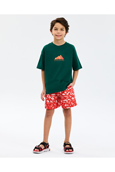 SKECHERS B 5 Inch Swimshort Büyük Erkek Çocuk Kırmızı Deniz Şortu SK2610071-0120