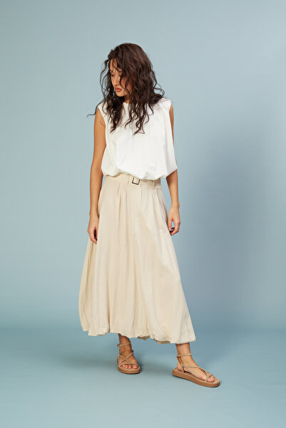 Nisan curea FUSTĂ MIDI DETALIATĂ TIP BĂLON