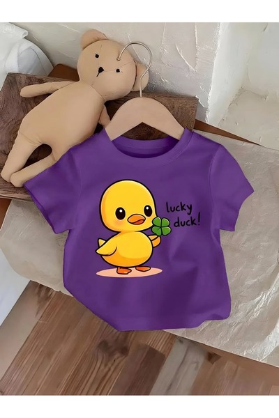 E-ROMA Lucky Duck Unisex Children's T-Shirt 3Gh4