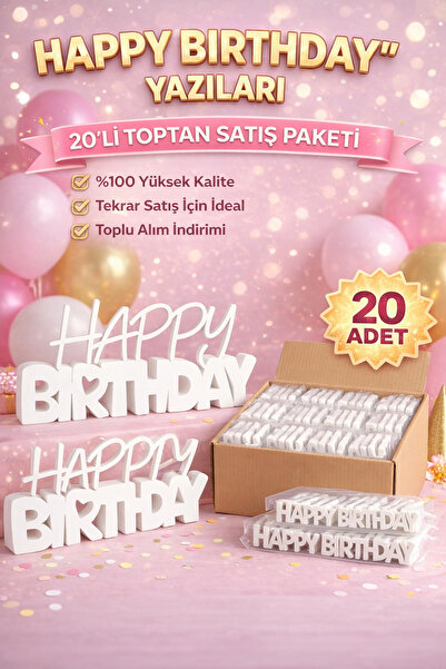 ceatly Wholesale Happy Birthday Decoration Signs in Packs of 20 – Tabletop Bi...