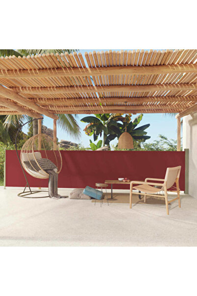 Concept Copertină laterală retractabilă de terasă, roșu, 117x600 cm