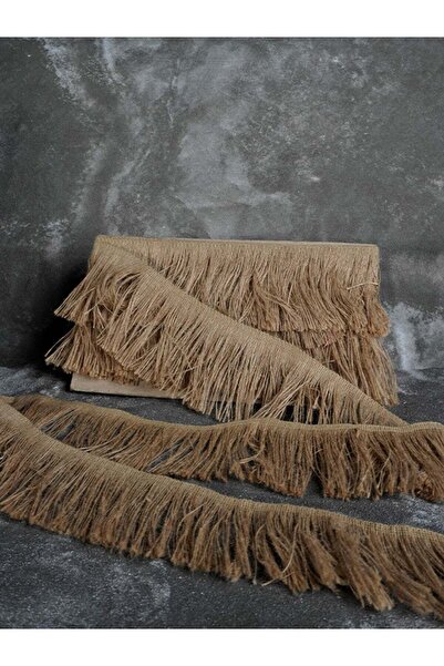 ARN Jute Fringed Decorative Ribbon - 10 cm width with Straw Tassels 3 m/beige