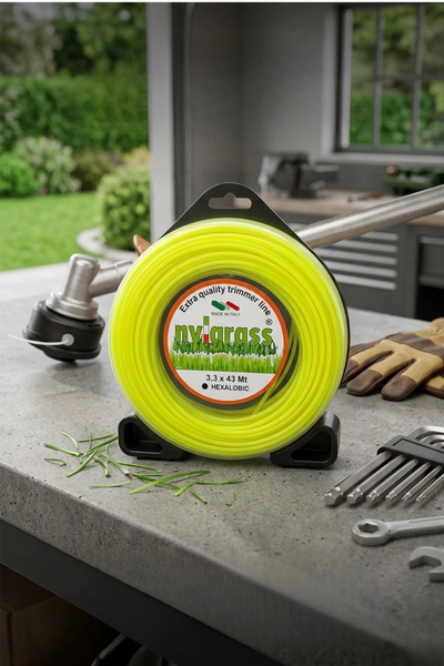 NYLGRASS Altı Köşe Sarı Tırpan Misinası 3.3mm x 43m