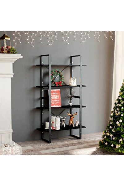 Concept Bookcase with 4 shelves, black, 80x30x140 cm, chipboard