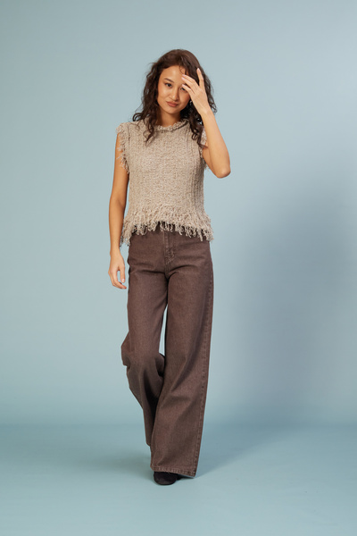 Nisan Tricot Sweater with Tassel Details