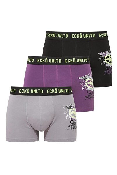 Ecko Unlimited Ecko Unltd. Μποξεράκια σετ 3 τεμαχίων, Μαύρο-Γκρι-Μωβ