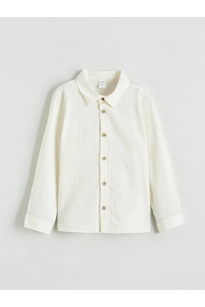 LC Waikiki Lcw Kids Blue Textured Boys' Shirt