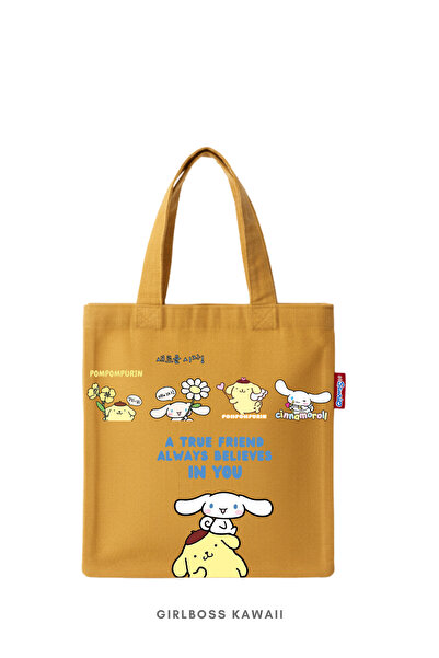Girlboss Kawaii Pompompurin & Cinnamoroll Mini Tote Bag/Tablet/Book/Mini Clot...