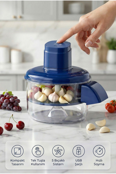 indirimsevinci Şarjlı Sebze Meyve Soyma Makinesi Otomatik 5 Bıçaklı Elektrikl...