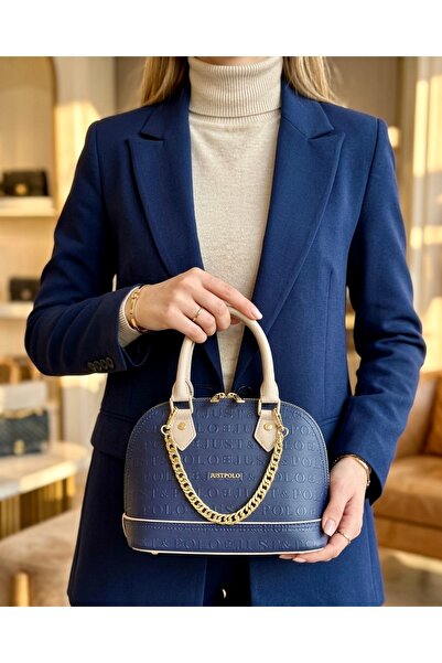 Just Polo Women's Chain Detailed Luxury Hand and Shoulder Bag Shopper Size: 2...