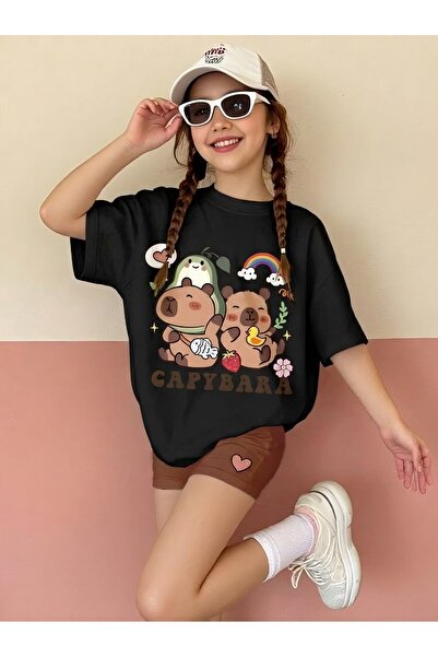 BENROMA تي شيرت كابيبارا للأطفال للجنسين 3GH5