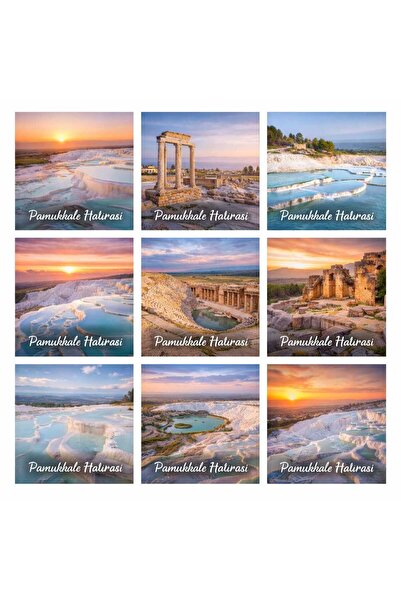 wonderlike Pamukkale Travertenleri Hediyelik Magnet 9 Lu Set - Denizli Hierap...