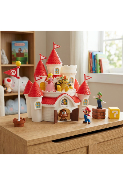 Jakks Pacific Nintendo Deluxe Mantar Krallığı Şato Oyun Seti, 5 Figür Dahil 6...