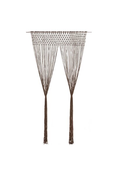 Concept Κουρτίνα μακραμέ, μπεζ γκρι, 140 x 240 εκ., Βαμβάκι