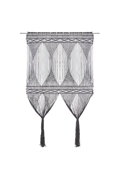 Concept Κουρτίνα μακραμέ, ανθρακί, 140 x 240 εκ., Βαμβάκι
