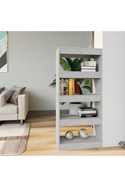 Concept Bibliotecă/Separator gri beton 60x30x135cm lemn prelucrat