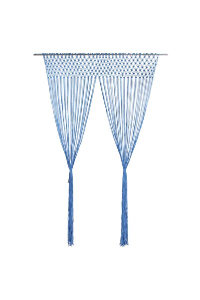 Concept Κουρτίνα μακραμέ, μπλε, 140 x 240 εκ., Βαμβάκι