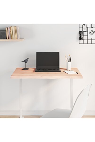 Concept Blat de birou 80x60x2 cm, lemn masiv de stejar netratat