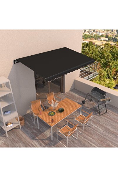 Concept Τέντα χειροκίνητα αναδιπλούμενη, ανθρακί, 400x350 εκ.