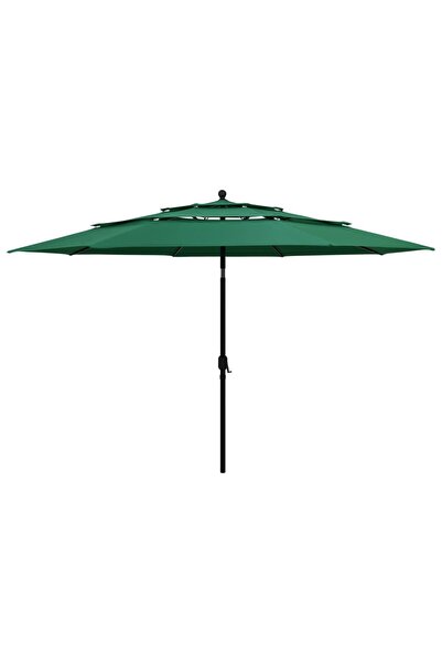 Concept Ομπρέλα ηλίου 3 επιπέδων, αλουμινένιος στύλος, πράσινο, 3,5 μ.