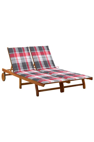 Concept Ξαπλώστρα κήπου με μαξιλάρια, 2 άτομα, από μασίφ ξύλο ακακίας