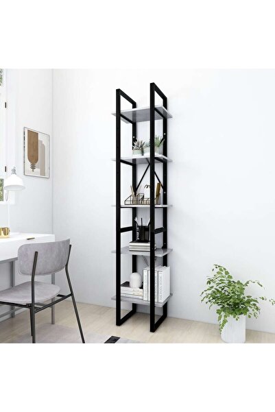 Concept Bookcase with 5 shelves, concrete grey, 40x30x175 cm, chipboard