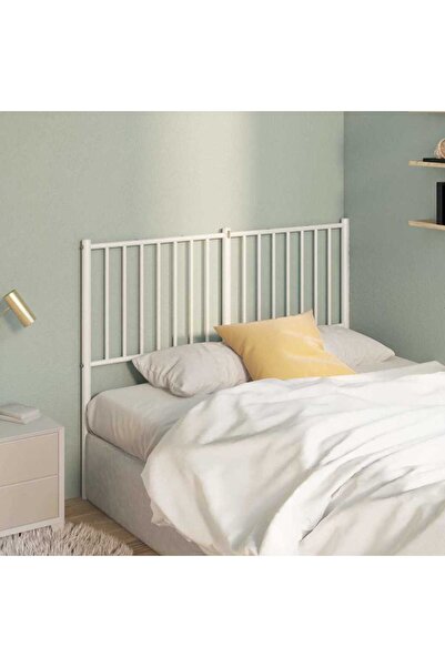 Concept Tăblie de pat metalică, alb, 125x3x90 cm