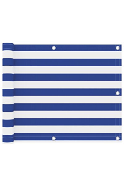 Concept Paravan de balcon, alb și albastru, 75 x 400 cm țesătură oxford