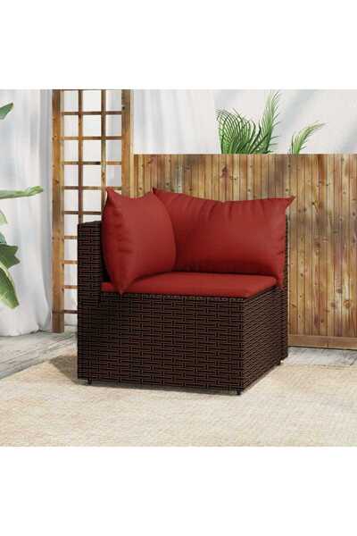 Concept Γωνιακός καναπές με Μαξιλάρι κήπου, καφέ, πολυρατάν