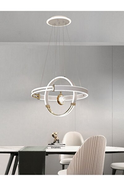 ABAGlobal Modern LED Tasarım Avize – Gold Detaylı Dekoratif Sarkıt Avize