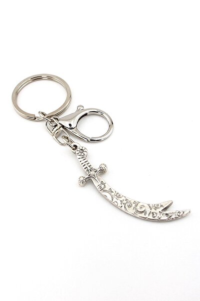 Solfera Zülfikar Double-Edged Sword-Shaped Antique Aged Metal Keychain Ky184