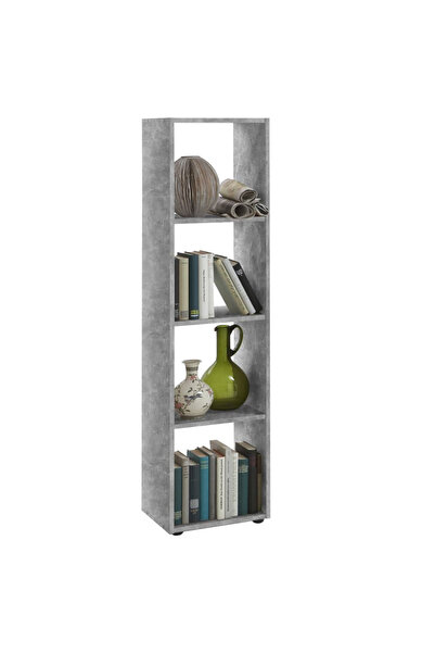 Fmd Κάθετο ράφι με 4 διαμερίσματα, γκρι χρώματος τσιμέντου