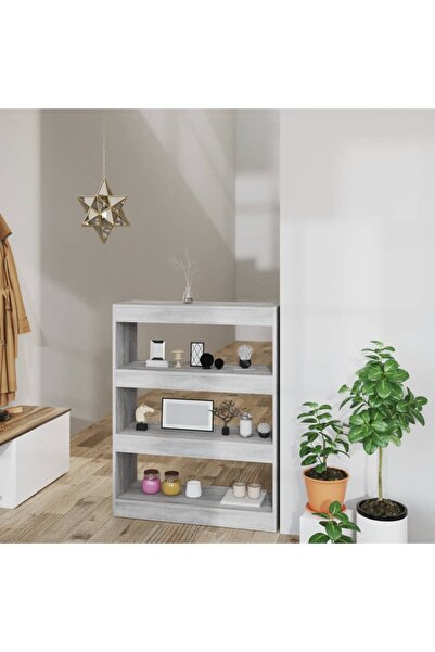 Concept Bibliotecă/Separator de cameră stejar 80x30x103cm lemn compozit