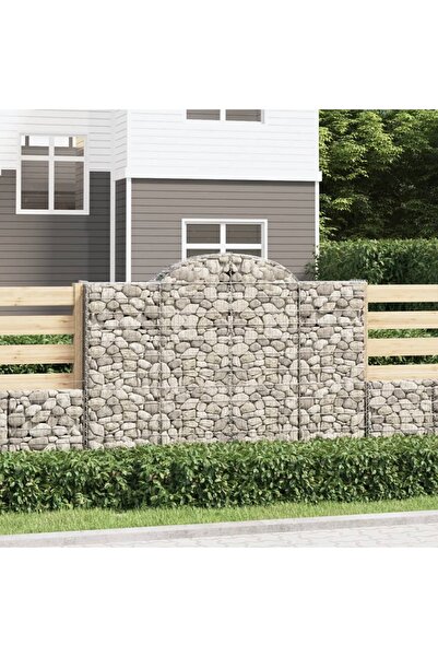 Concept Coșuri gabion arcuite 7 buc, 200x30x140/160cm, fier galvanizat