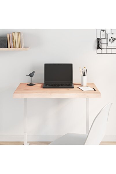 Concept Blat de birou, 80x60x4 cm, lemn masiv de stejar netratat