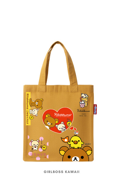 Girlboss Kawaii Rilakkuma Mini Tote Bag/Tablet/Book/Mini Cloth Shopping Bag B...