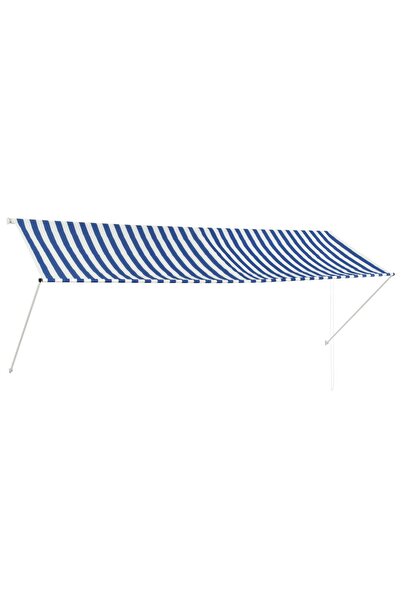 Concept Copertină retractabilă, albastru și alb, 350 x 150 cm