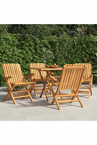 Concept Πτυσσόμενες καρέκλες κήπου, 4 τεμ., 61x67x90 εκ., από μασίφ ξύλο τικ