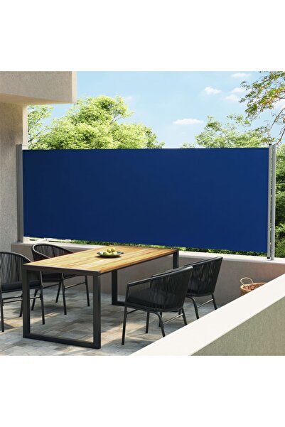 Concept Copertină laterală retractabilă de terasă, albastru, 600x160 cm