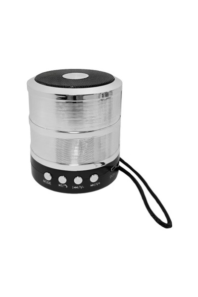 OEM Portable Speaker, Metallic Silver, Bluetooth, Micro‑SD, Aux, Premium Sound