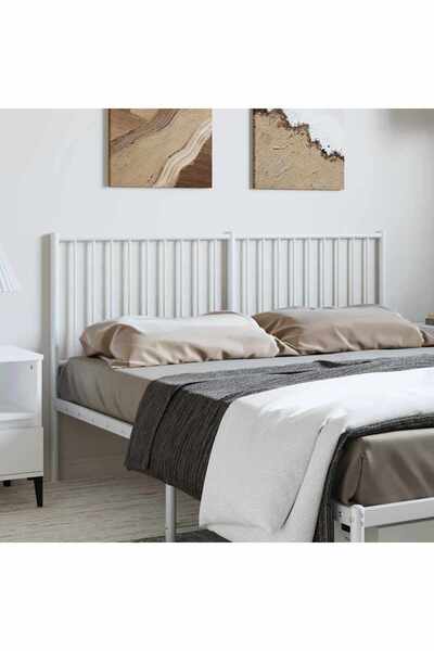 Concept Tăblie de pat metalică, alb, 142x3x90 cm