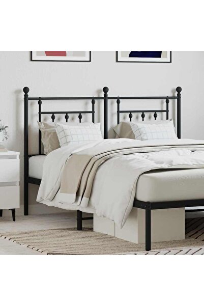 Concept Tăblie de pat metalică, negru, 140 cm