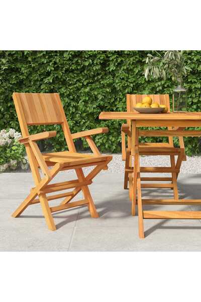 Concept Πτυσσόμενες καρέκλες κήπου, 2 τεμ., 55x61x90 εκ., από μασίφ ξύλο τικ
