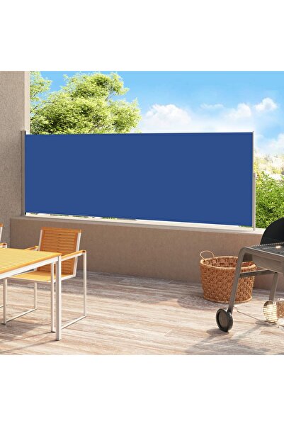 Concept Copertină laterală retractabilă de terasă, albastru, 180x500 cm